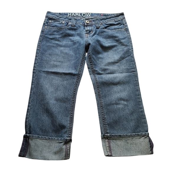 Harlow blue denim jean capris cutoffs  clamdiggers - Picture 7 of 11